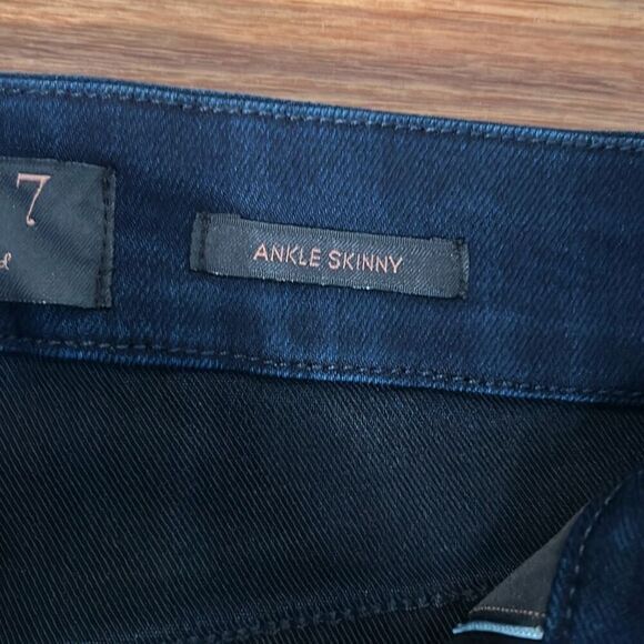 Jen7 7 for all mankind ankle length distressed skinny jeans highrise sz 0 - Picture 5 of 10